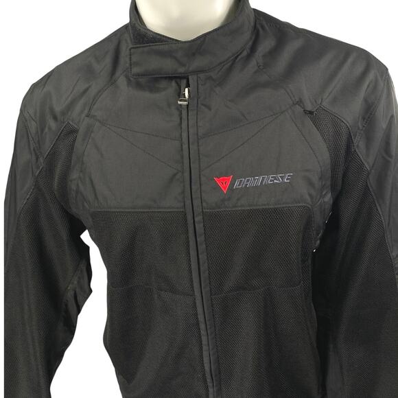 Dainese Men's Black Full Zip High Neck Biker Motorcycle Riding Jacket Size 42/L - Picture 3 of 5